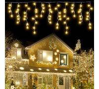 HappiHause Cadena de luces 10m 400 LEDs Cortina de luces con temporizador, 8 Modos, Cadenas de luces para interior exterior, Fiesta, Boda, Balcón, Jardín, Decoración navideña