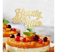 Happily Ever After - Decoración para tarta personalizada Mr & Mrs, decoración para tartas de novia y novio para boda, compromiso, fiesta, regalos de despedida de soltera, dorado, 15 cm