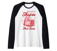 Happiness Comes In All Shapes and Sizes Funny Meme Cat Camiseta Manga Raglan