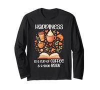 Happiness Cup of Coffee and a Good Book Brown Fall Reading Manga Larga