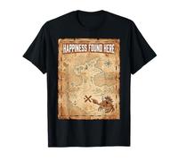 Happiness Found Here Vintage Pirate Map Crab Camiseta
