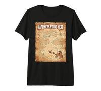Happiness Found Here Vintage Pirate Map Crab Camiseta Premium