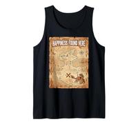 Happiness Found Here Vintage Pirate Map Crab Camiseta sin Mangas