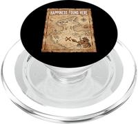 Happiness Found Here Vintage Pirate Map Crab PopSockets PopGrip para MagSafe