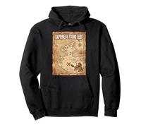 Happiness Found Here Vintage Pirate Map Crab Sudadera con Capucha