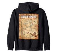 Happiness Found Here Vintage Pirate Map Crab Sudadera con Capucha
