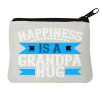 Happiness is a grandpa hug padre día del padre eslogan neopreno monedero bolsa 10 x 11 cm blanco, White, Talla única