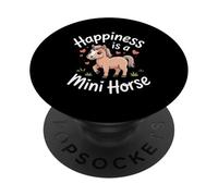 Happiness Is A Mini Horse Pony Amante de los Caballos en Miniatura para niñas PopSockets PopGrip Adhesivo
