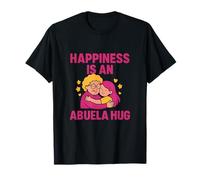 Happiness Is an Abuela Hug Fucsia Amarillo Gráfico Camiseta
