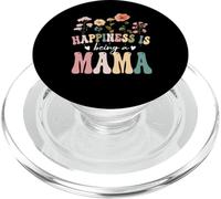 Happiness is Being a Mama Floral Design Mama Mother's Day PopSockets PopGrip para MagSafe
