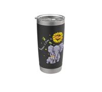 Happiness Is Being A Mom Elephant Lover Mother's Day Vaso térmico de acero inoxidable de doble pared