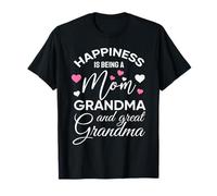 Happiness Is Being A Mom Grandma Cute Mothers Day Grandma Camiseta