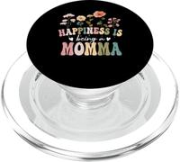 Happiness is Being a Momma Floral Design Momma Mother's Day PopSockets PopGrip para MagSafe