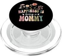 Happiness is Being a Mommy Floral Design Mommy Mother's Day PopSockets PopGrip para MagSafe