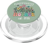 Happiness is Being a Mother 2026 Mom to Be Soon to Be Mommy PopSockets PopGrip para MagSafe