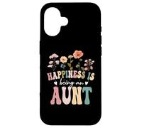 Happiness is Being an Aunt Floral Design Aunt Mother's Day Carcasa para iPhone 16