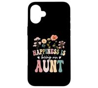 Happiness is Being an Aunt Floral Design Aunt Mother's Day Carcasa para iPhone 16 Plus