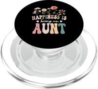 Happiness is Being an Aunt Floral Design Aunt Mother's Day PopSockets PopGrip para MagSafe