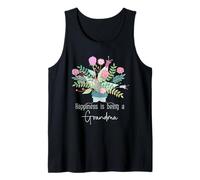 Happiness Is Being Grandma - Ramo Floral Vintage para Abuela Camiseta sin Mangas