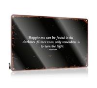 Happiness Is Found In Darkness. Decoración de pared genial para colgar en el lago | Arte de pared de metal vintage divertido y vintage (30 x 40 cm)