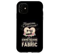 Happiness Is Handmade with Sewing Machine and Endless Fabric Carcasa para iPhone 11