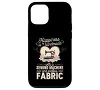 Happiness Is Handmade with Sewing Machine and Endless Fabric Carcasa para iPhone 12/12 Pro