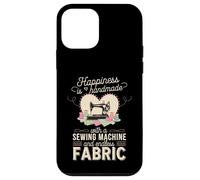 Happiness Is Handmade with Sewing Machine and Endless Fabric Carcasa para iPhone 12 Mini