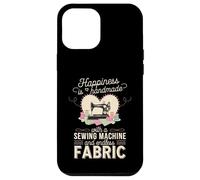 Happiness Is Handmade with Sewing Machine and Endless Fabric Carcasa para iPhone 12 Pro MAX