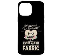 Happiness Is Handmade with Sewing Machine and Endless Fabric Carcasa para iPhone 13 Pro MAX
