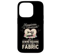 Happiness Is Handmade with Sewing Machine and Endless Fabric Carcasa para iPhone 14 Pro