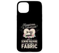 Happiness Is Handmade with Sewing Machine and Endless Fabric Carcasa para iPhone 15 Plus