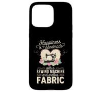 Happiness Is Handmade with Sewing Machine and Endless Fabric Carcasa para iPhone 15 Pro MAX