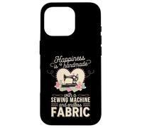 Happiness Is Handmade with Sewing Machine and Endless Fabric Carcasa para iPhone 16 Pro