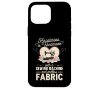 Happiness Is Handmade with Sewing Machine and Endless Fabric Carcasa para iPhone 16 Pro MAX