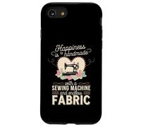 Happiness Is Handmade with Sewing Machine and Endless Fabric Carcasa para iPhone SE (2020) / 7/8