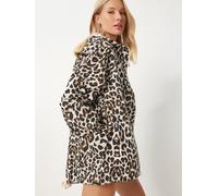 Happiness İstanbul Abrigo de entretiempo marrón / negro / blanco L-XL marrón / negro / blanco