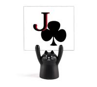 Happiness Jack Club J - Soporte para notas de póquer, diseño de gato negro