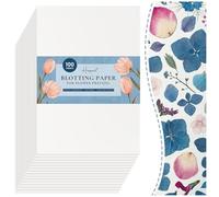 Happinit 100 hojas de papel secante tamaño A4 para prensa de flores, papel secante grande para prensa de flores, manualidades de papel de herbario, papel de prensa de flores, trabajo con kit de