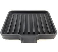 Happitasa Bandeja de jabón de Silicona y Soporte para Esponja con conducto de Drenaje, Paquete de 2 (Negro, 5.2 x 4 Pulgadas)