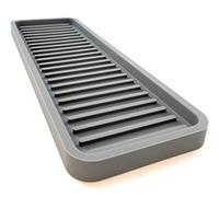 Happitasa Bandeja organizadora de Silicona para Fregadero de Cocina, Soporte de Esponja y Protector de encimera, Estilo de líneas Rectas (Gris, 12 x 4 Pulgadas)