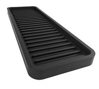 Happitasa Bandeja organizadora de Silicona para Fregadero de Cocina, Soporte de Esponja y Protector de encimera, Estilo de líneas Rectas (Negro, 12 x 4 Pulgadas)
