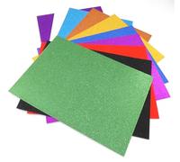 Happium 10 cartulinas de papel con purpurina A4, 250 g/m², cartulina con purpurina, colores mezclados, cartulina con purpurina A4, cartulina con purpurina para manualidades, decoración