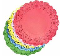 Happium 100 unidades de servilletas de papel de mezcla de 15 cm, platos redondos de encaje para fiestas, bodas, vajilla, decoración, utensilios desechables para hornear, servilletas, suministros de
