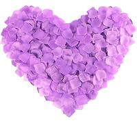 Happium 1000 pétalos de rosa artificiales de seda, decoraciones románticas, pétalos de rosa emulacionales para decoración de bodas, día de San Valentín, confesión, decoración de fiestas, (lila)