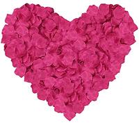 Happium 1000 pétalos de rosa artificiales de seda, decoraciones románticas, pétalos de rosa emulacionales para decoración de bodas, día de San Valentín, confesión, decoración de fiestas, (fucsia)