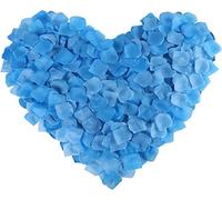 Happium 1000 pétalos de rosa de seda para decoración de fiesta (azul)