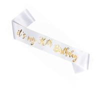 Happium Faja de cumpleaños, Es mi 30 cumpleaños Faja de satén para cumpleaños Faja Decoración de feliz cumpleaños Faja de fiesta Satén dorado sobre blanco