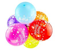 Happium - Globos de fiesta de látex multicolor de 30,5 cm, 10 unidades, diseño 6, globos de cumpleaños para niñas y niños, decoraciones de feliz cumpleaños, fiesta de aniversario