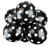 Happium Globos de látex surtidos de lunares de 12 pulgadas, ideales para decoración de fiestas, globos surtidos para cumpleaños, bodas y otras fiestas, paquete de 10 (negro)