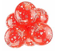 Happium Globos de Látex Surtidos Te Amo Corazones Rojos Paquete de 10, Decoraciones Románticas para Fiestas de Cumpleaños, Bodas, San Valentín, Aniversarios y Celebraciones